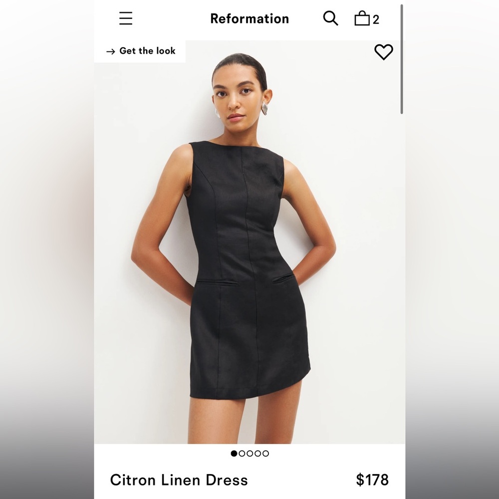 Reformation Linen Citron Dress Size 8